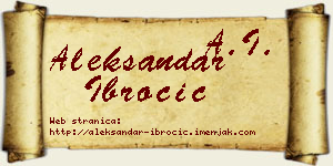 Aleksandar Ibročić vizit kartica